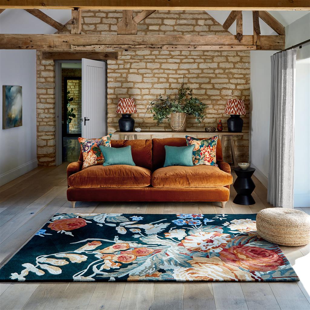 Sanderson Stapleton Park Navy/Burnt Orange 045318