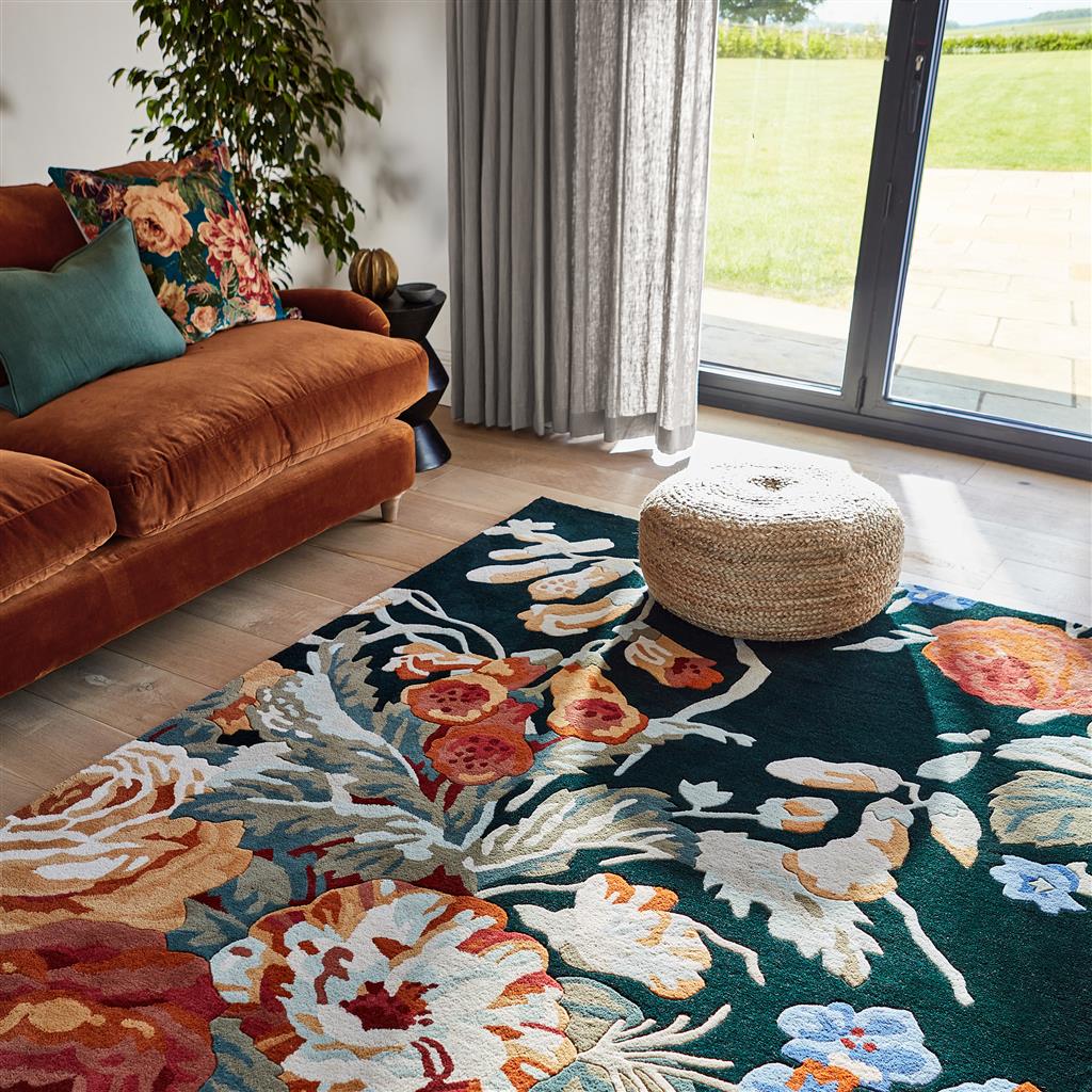 Sanderson Stapleton Park Navy/Burnt Orange 045318