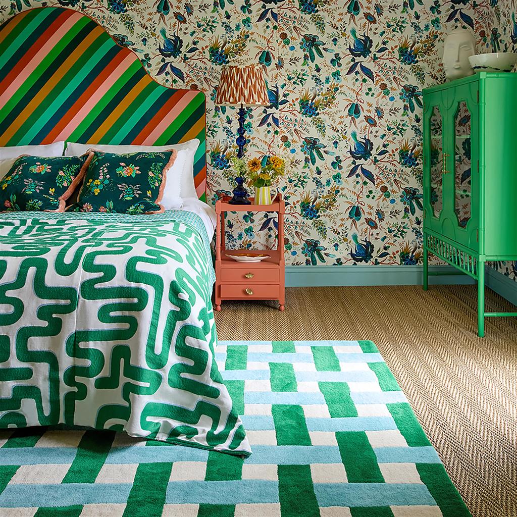 Harlequin Basket Weave Emerald/ Aquamari 144107