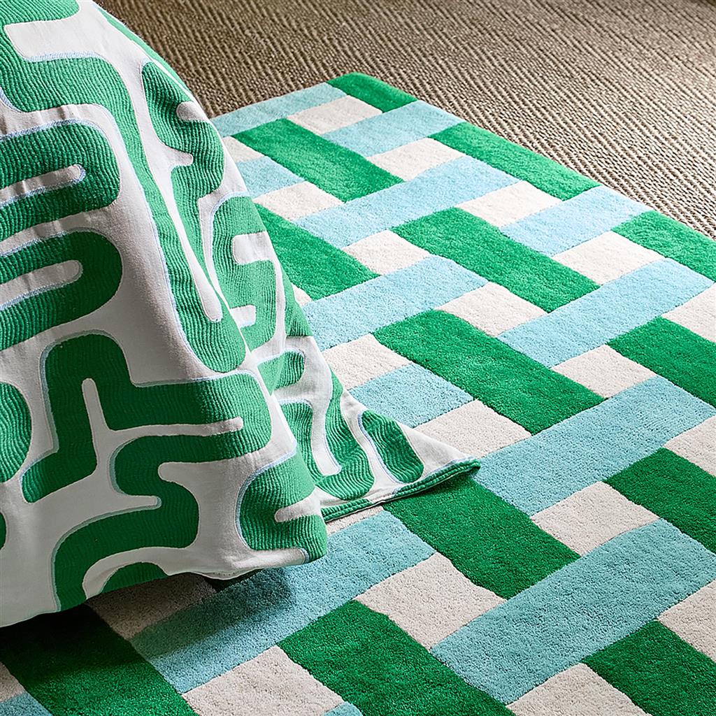 Harlequin Basket Weave Emerald/ Aquamari 144107