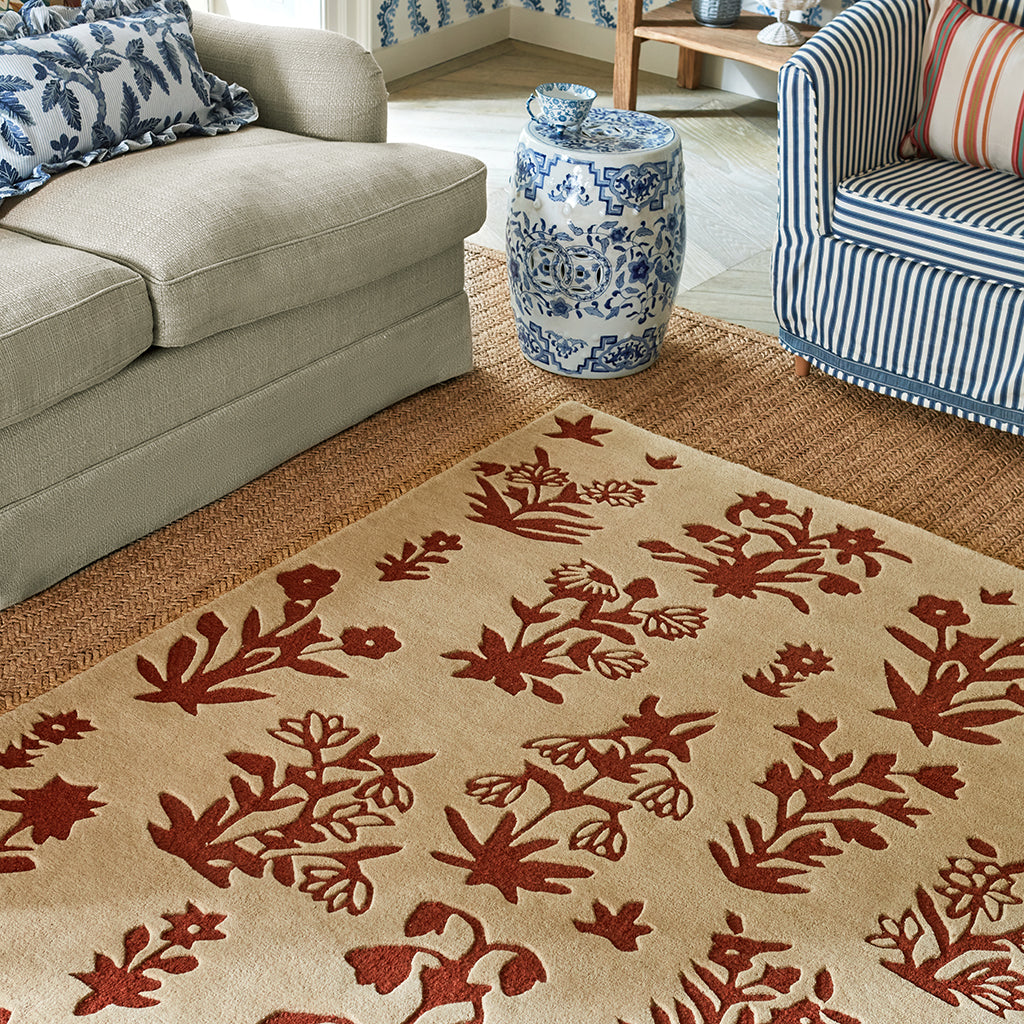 Sanderson Woodland Glade Linen/ Russet Brown 146801