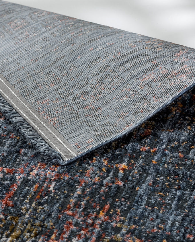 Sarezzo 6635 213 020 gitter blau/bunt EGYEDI MÉRETŰ design szőnyeg