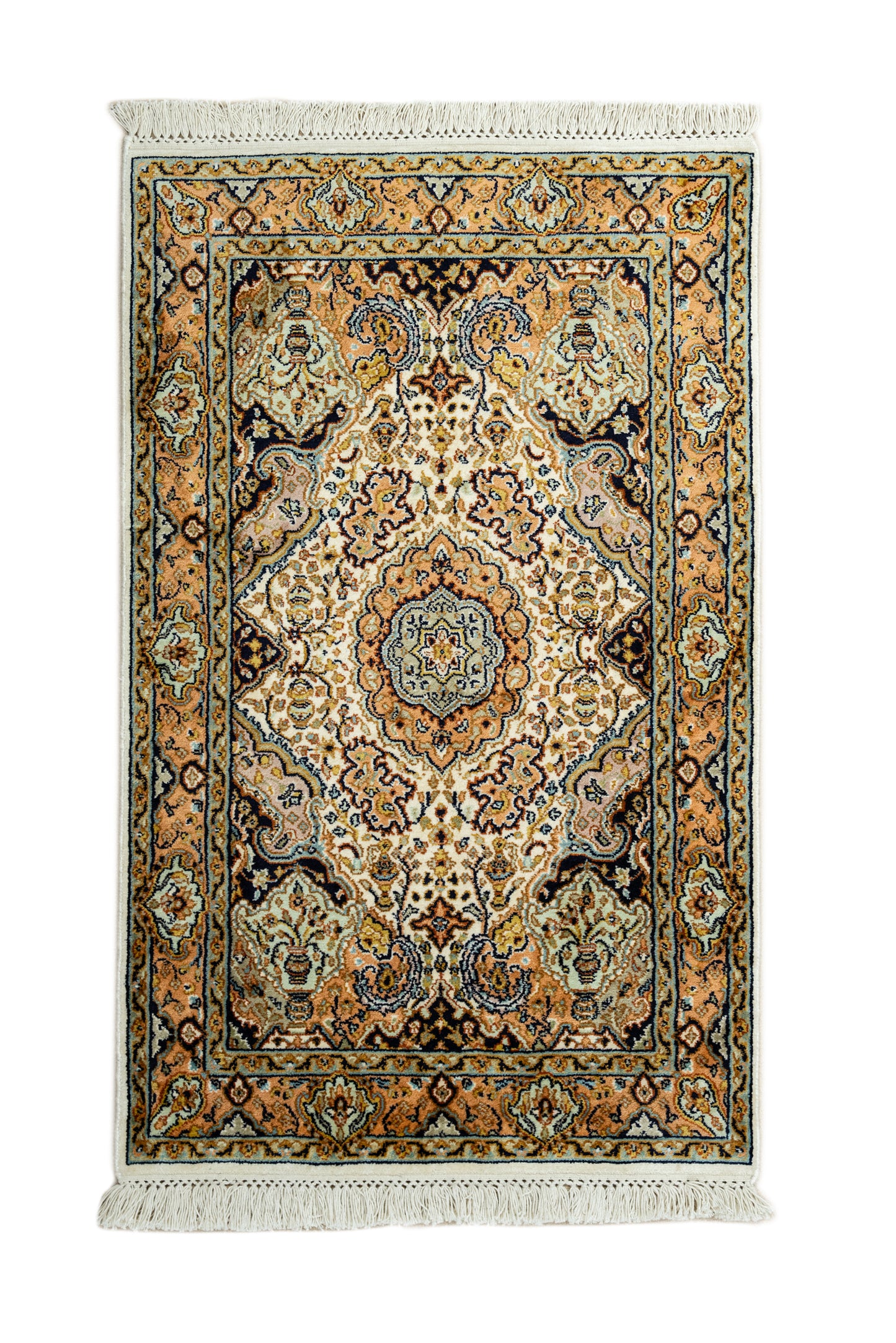 Kashan cream selyemszőnyeg, 59x95 cm