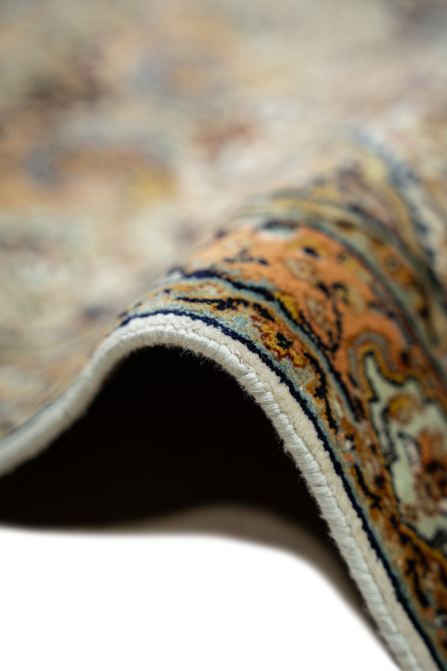 Kashan cream selyemszőnyeg, 59x95 cm