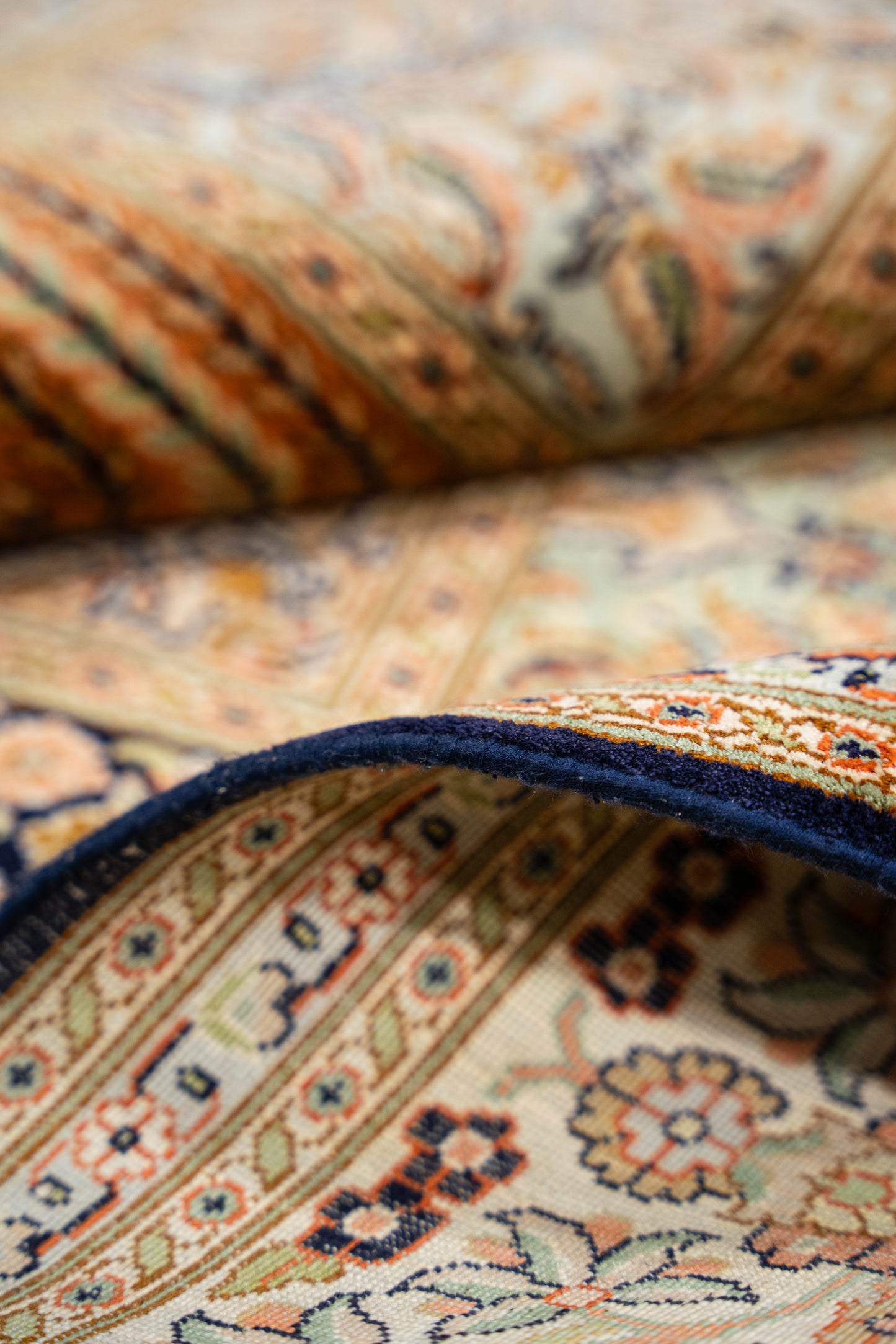 H.D. blue selyemszőnyeg, 127x186 cm