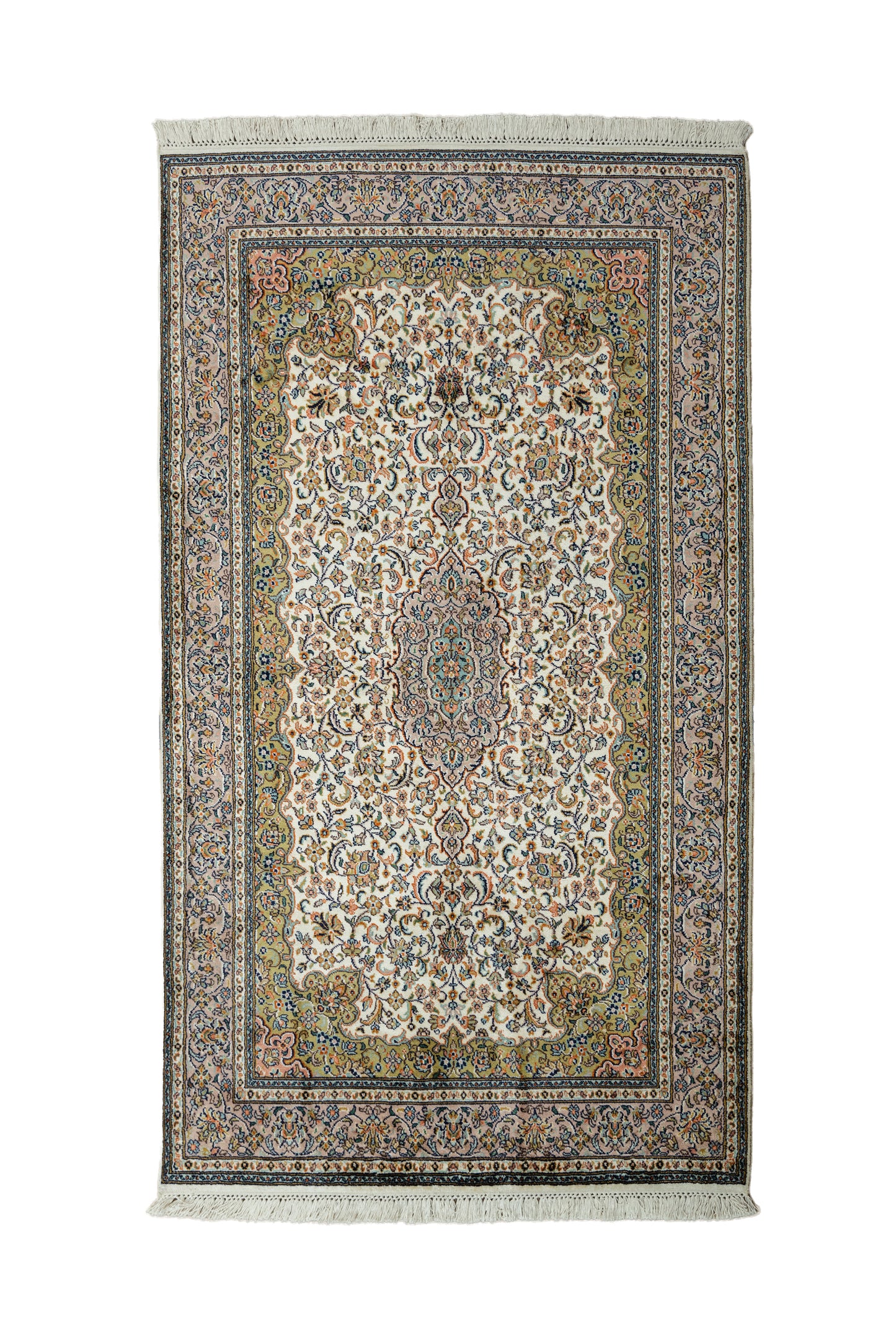 Kashan cream selyemszőnyeg, 96x160 cm