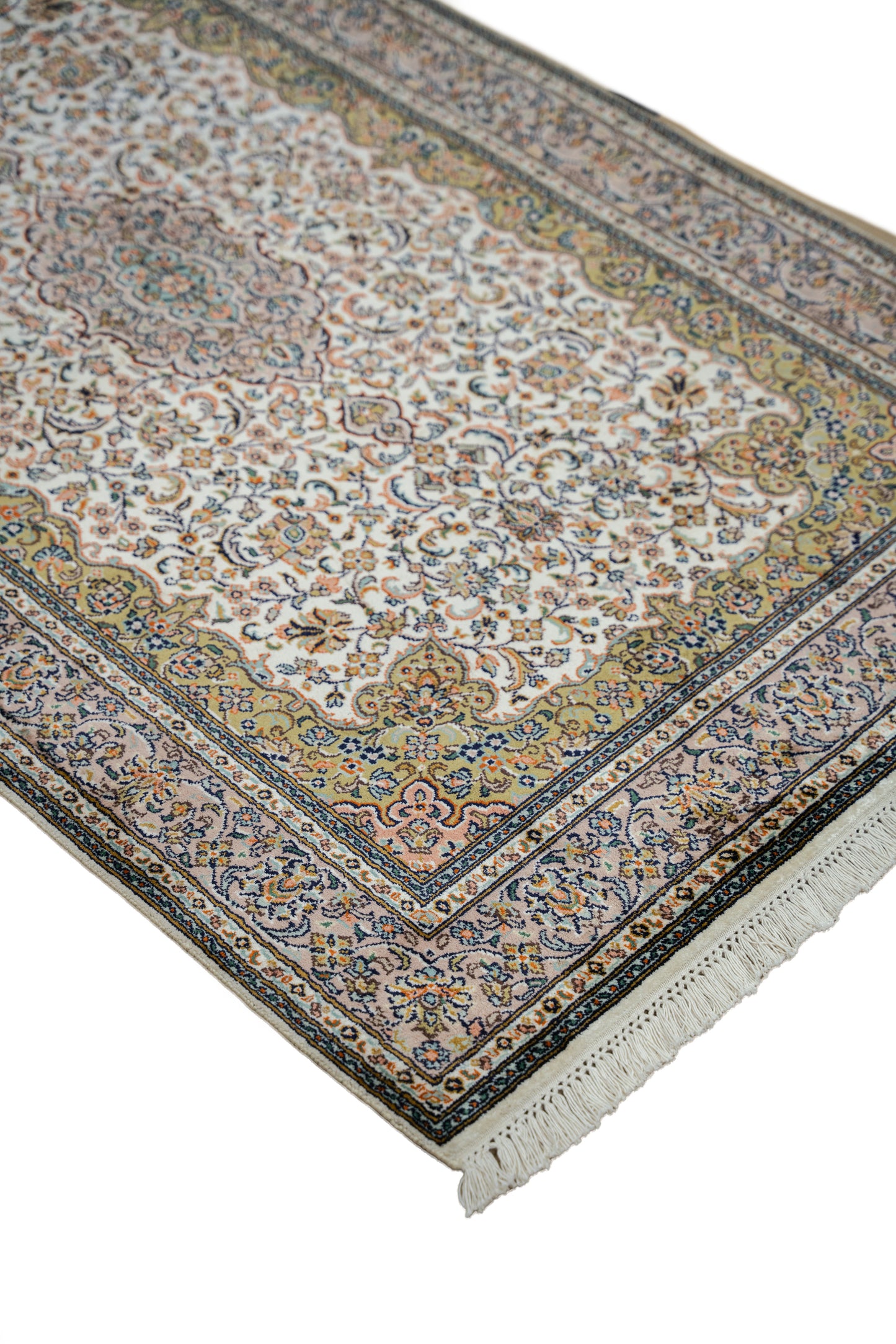 Kashan cream selyemszőnyeg, 96x160 cm