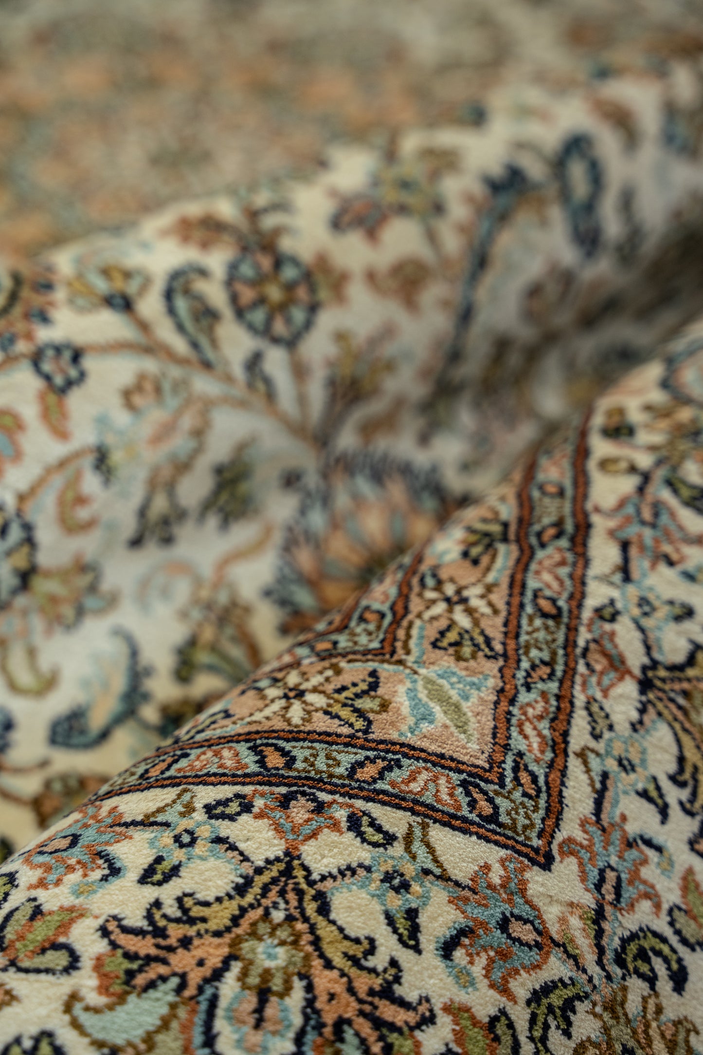 Kashan cream selyemszőnyeg, 169x252 cm