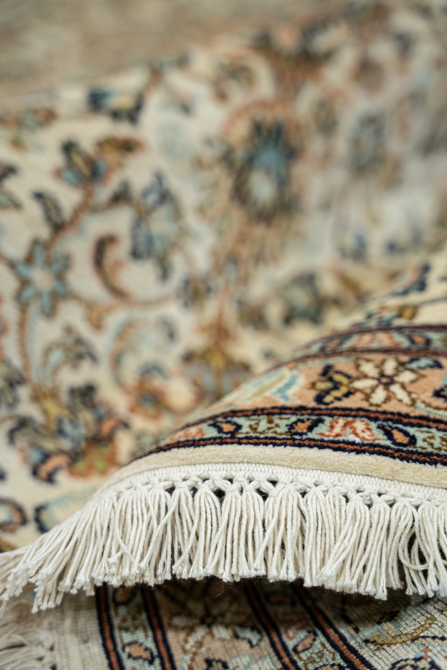 Kashan cream selyemszőnyeg, 169x252 cm