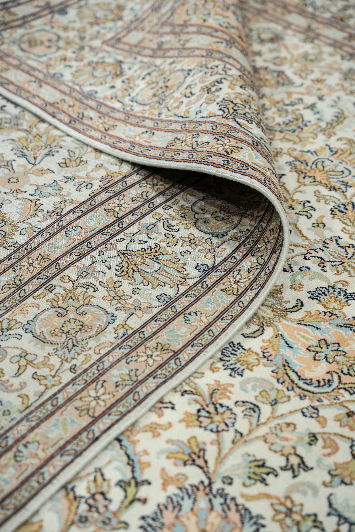 Kashan cream selyemszőnyeg, 169x252 cm