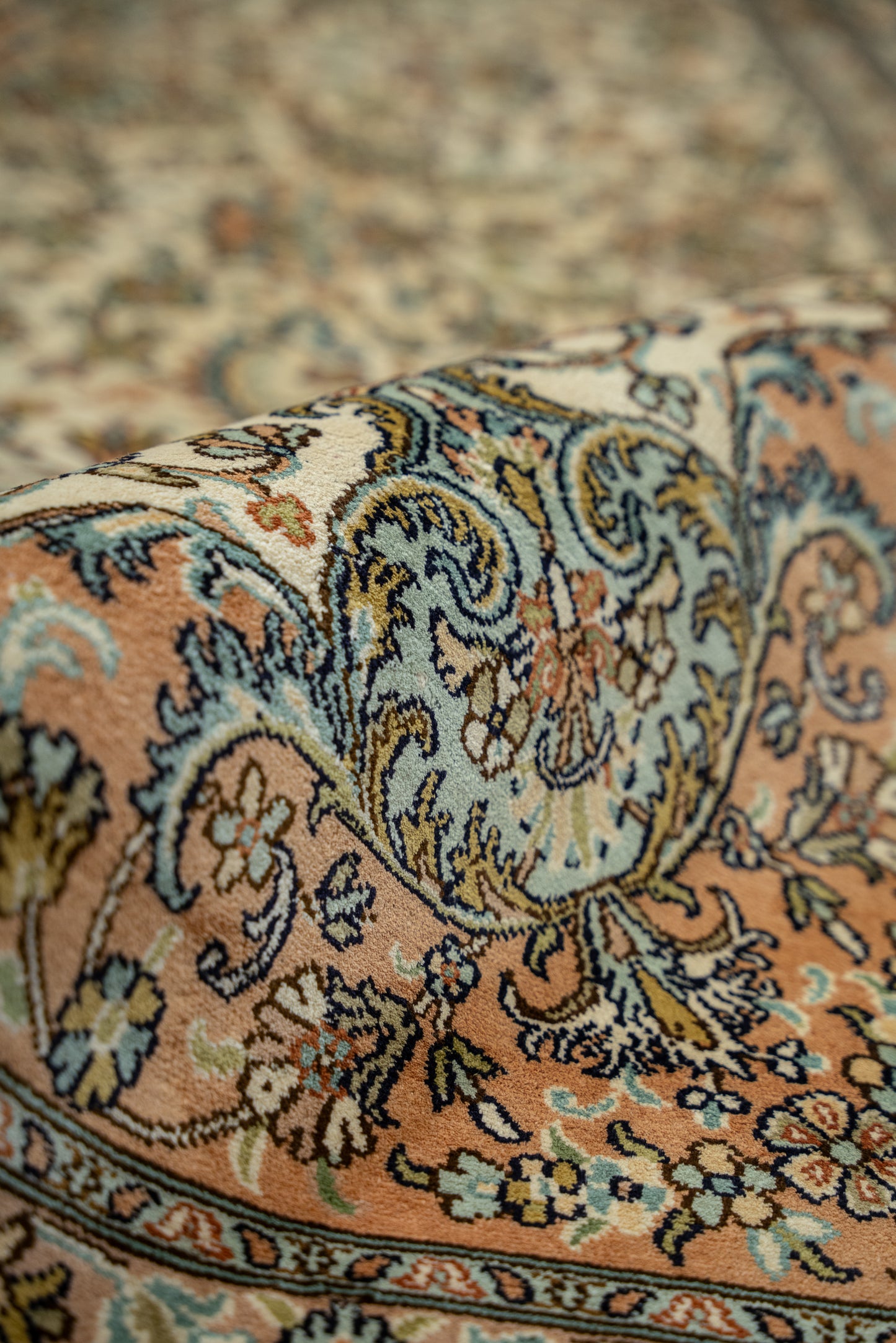 Kashan cream selyemszőnyeg, 167x251 cm