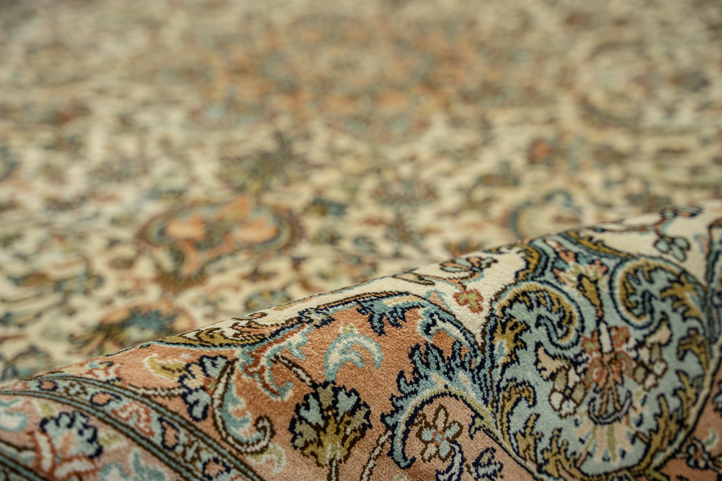 Kashan cream selyemszőnyeg, 167x251 cm