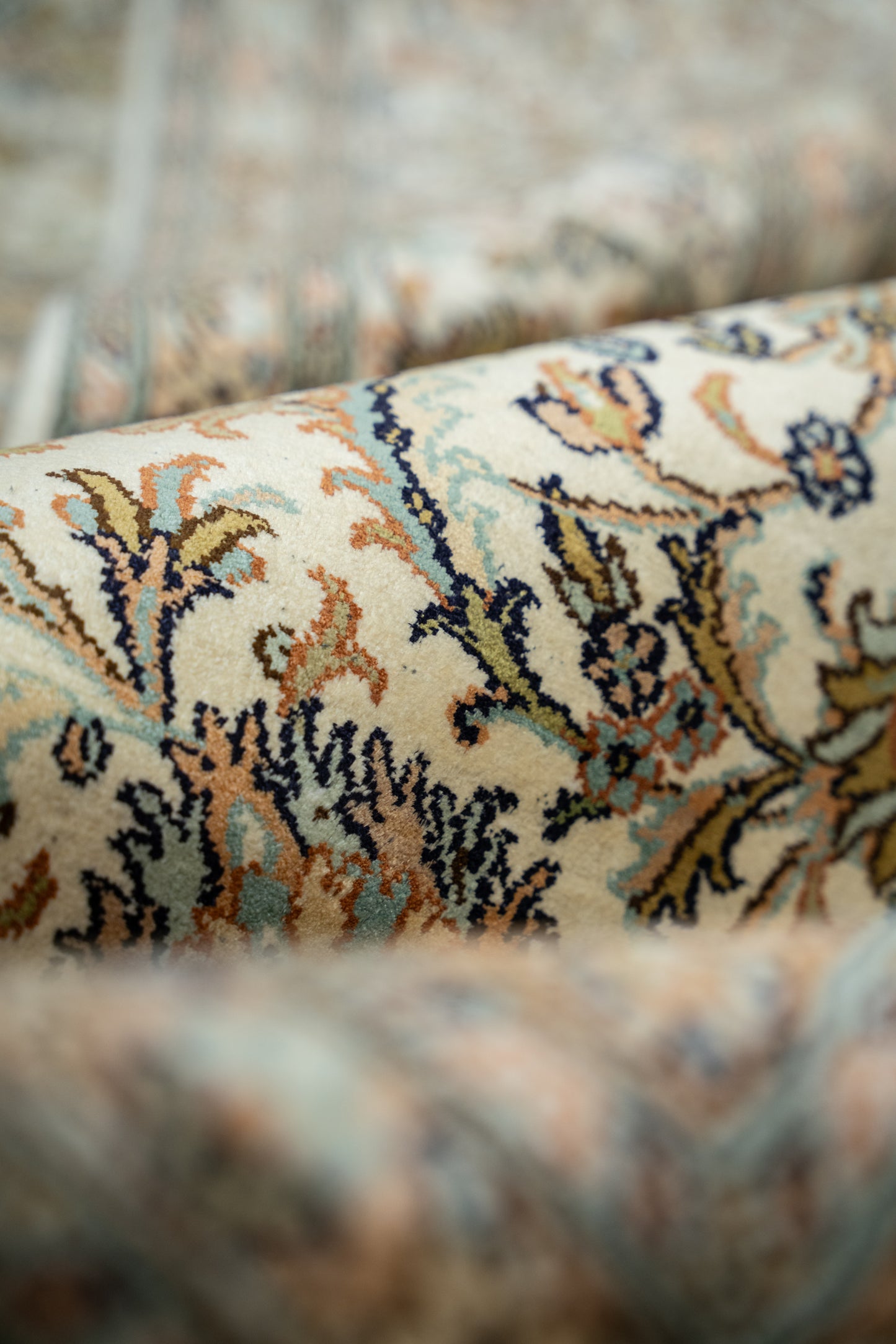 Kashan cream selyemszőnyeg, 167x251 cm