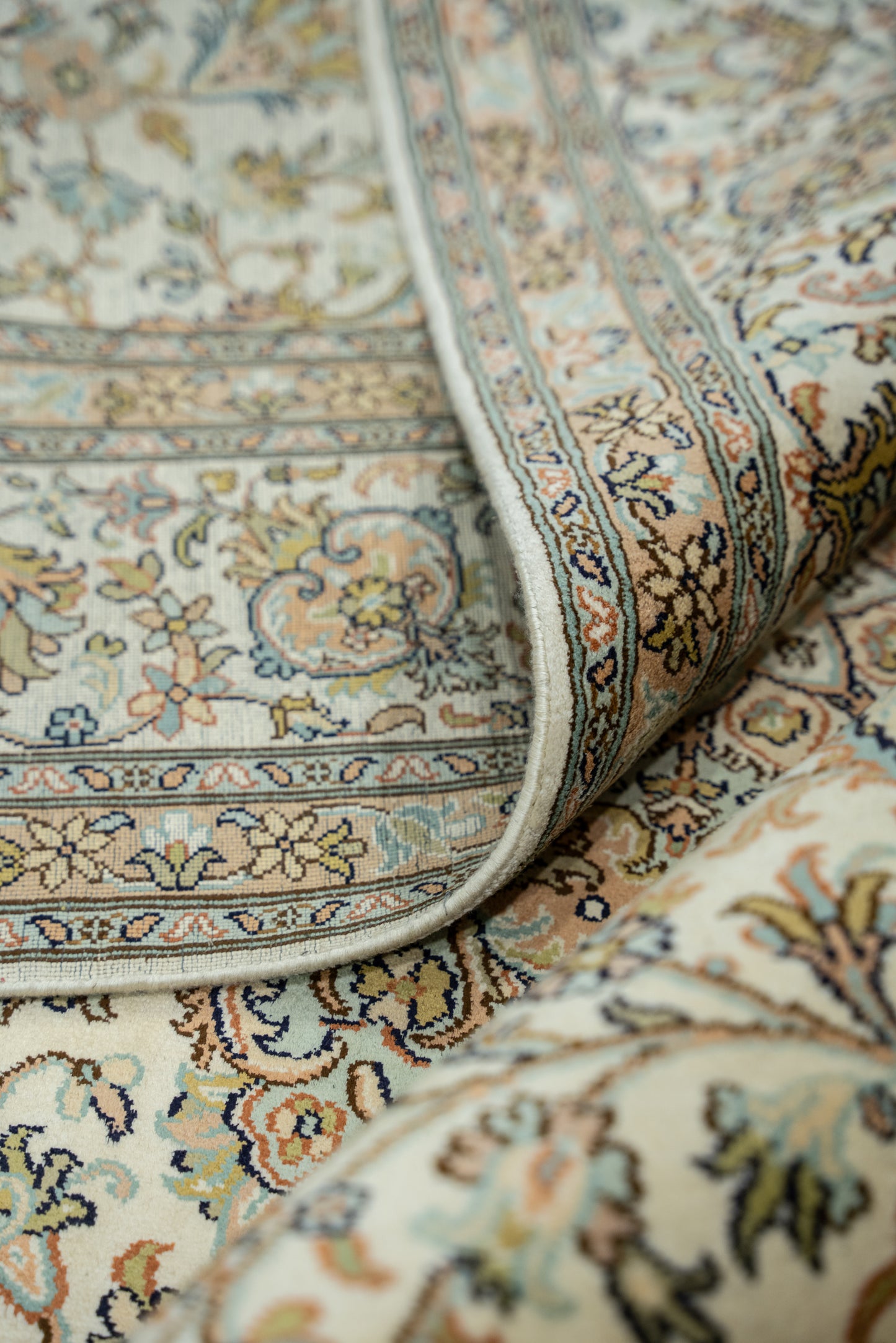 Kashan cream selyemszőnyeg, 167x251 cm