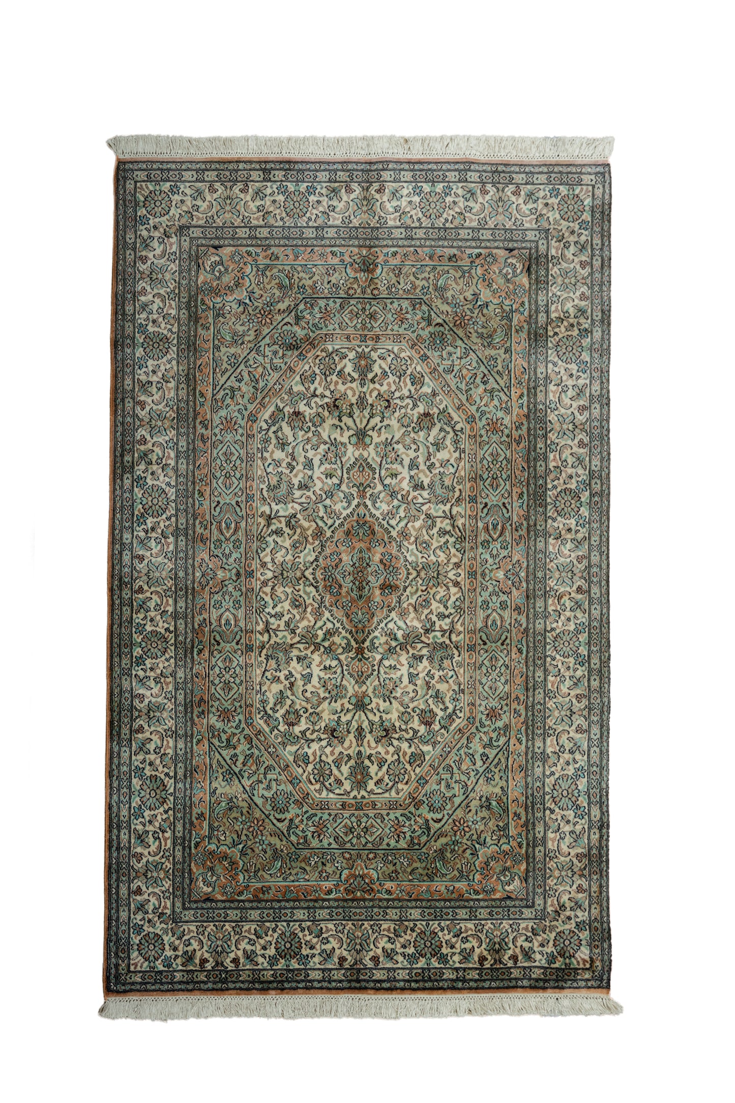 Kashan cream selyemszőnyeg, 124x185 cm