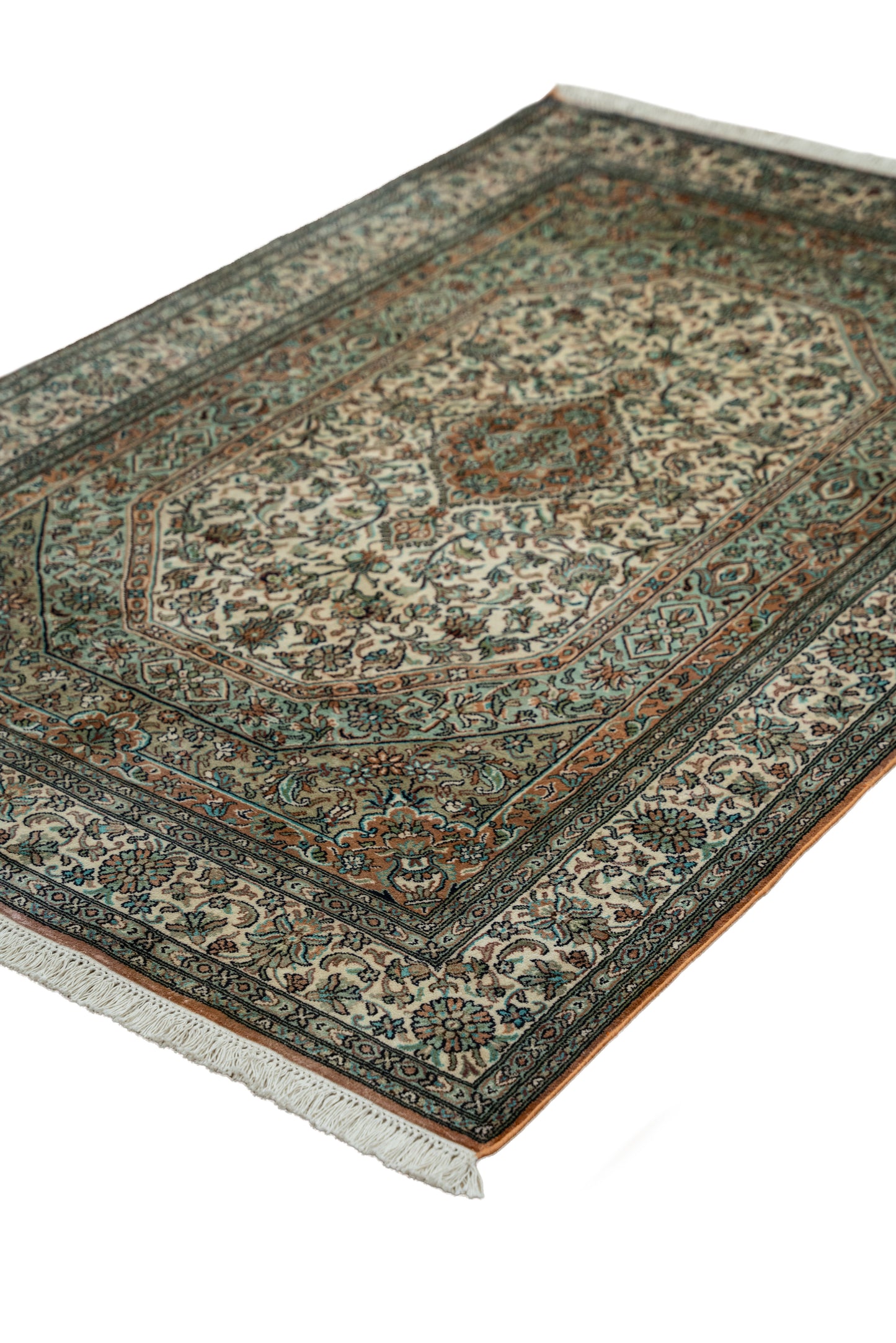 Kashan cream selyemszőnyeg, 124x185 cm