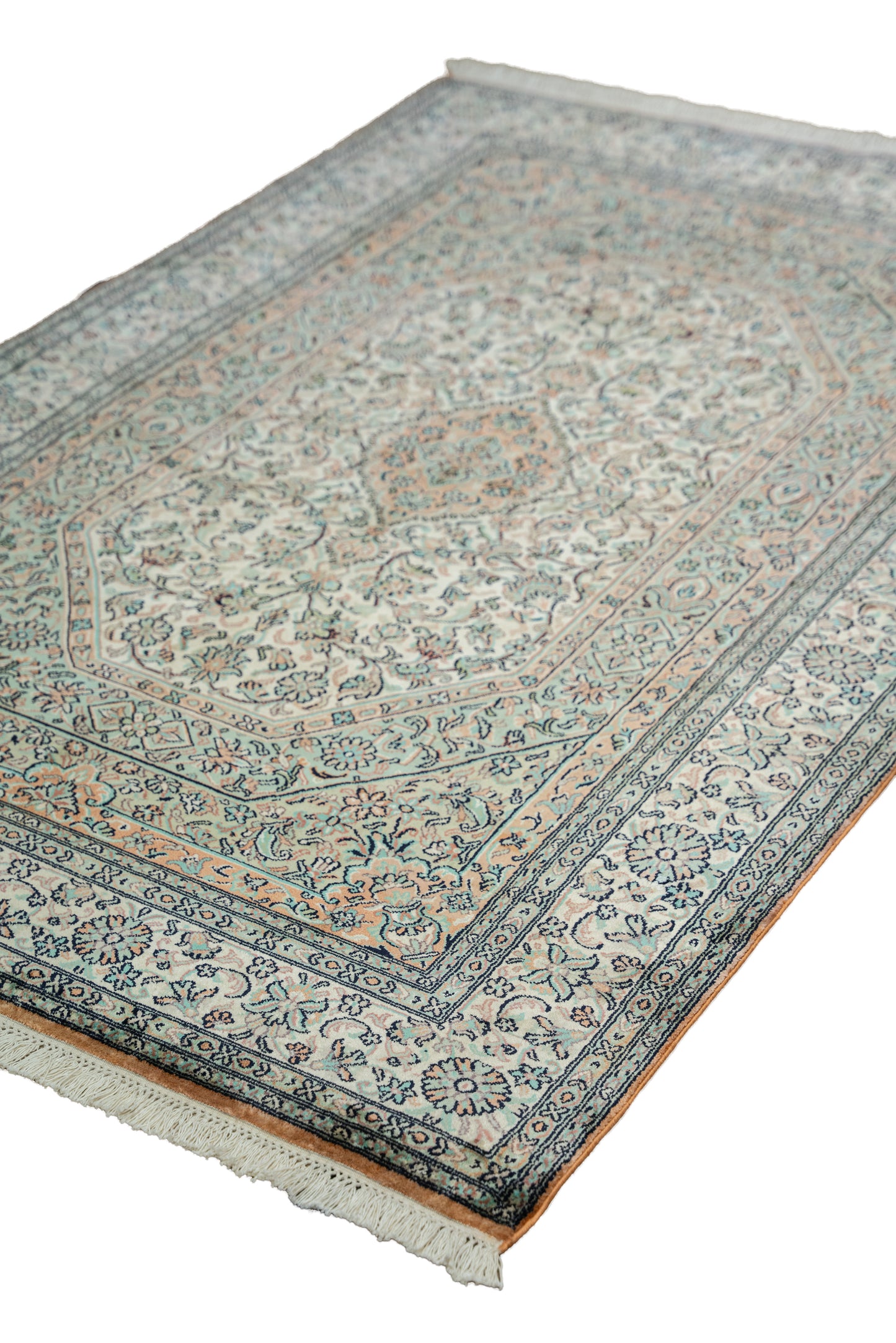 Kashan cream selyemszőnyeg, 124x185 cm