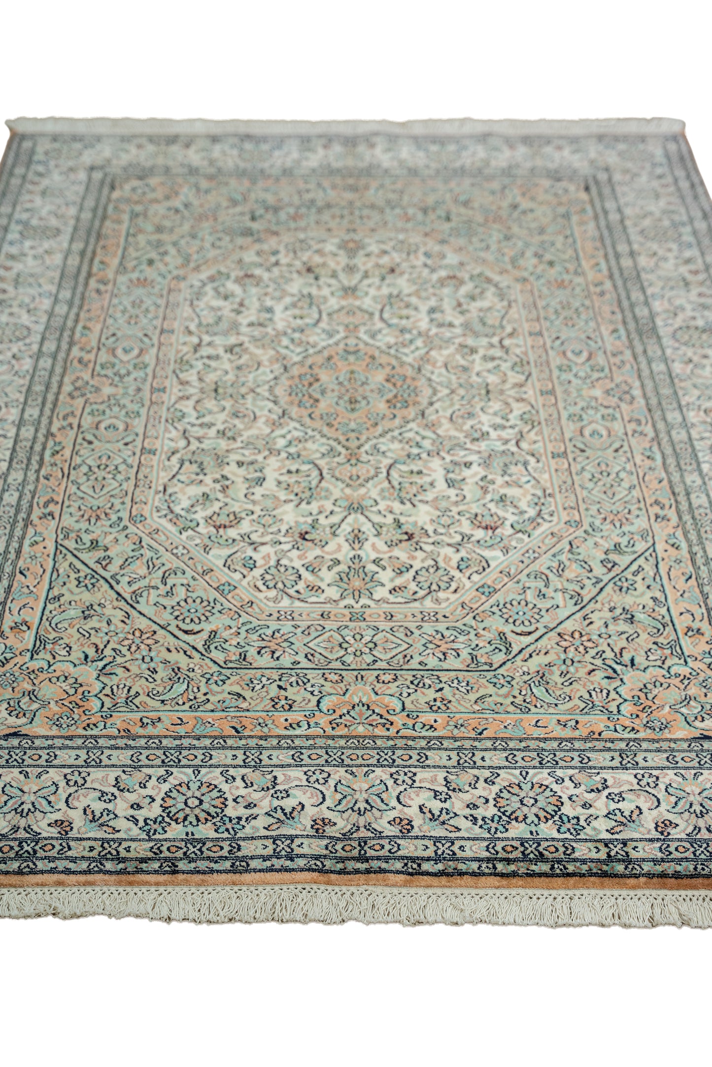 Kashan cream selyemszőnyeg, 124x185 cm