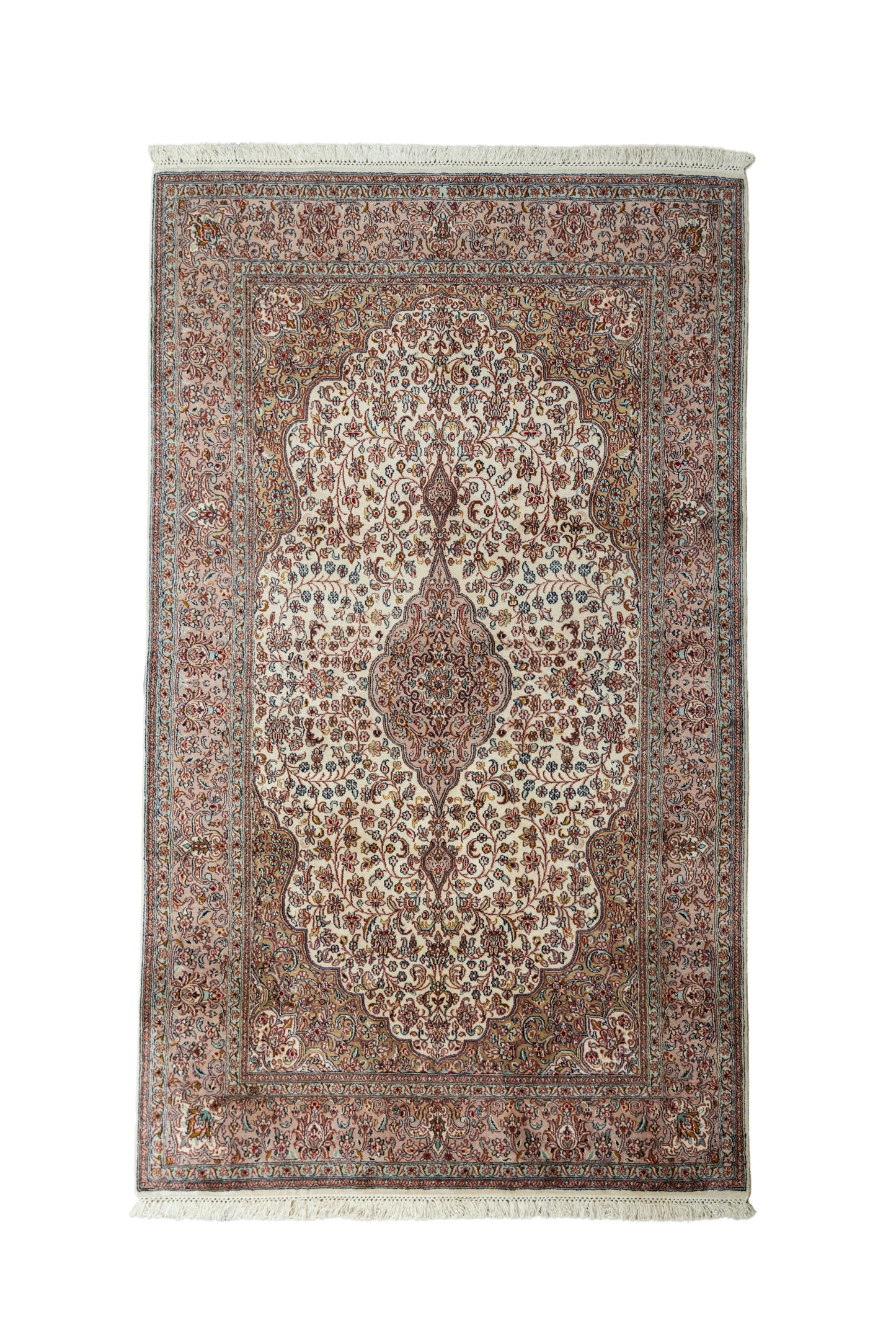 Kashan cream selyemszőnyeg, 123x196 cm