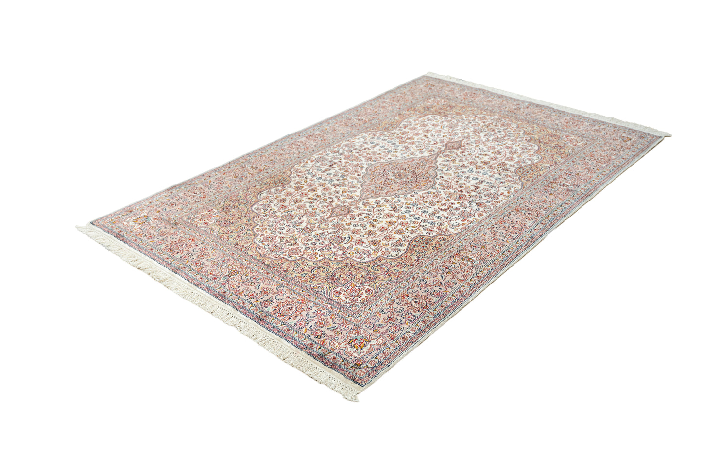 Kashan cream selyemszőnyeg, 123x196 cm
