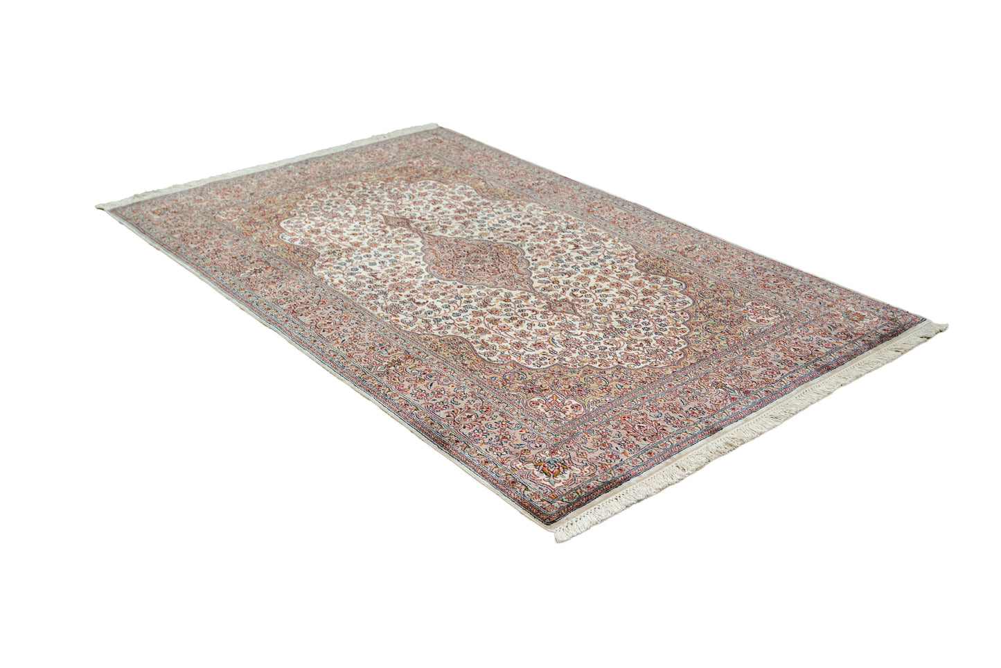 Kashan cream selyemszőnyeg, 123x196 cm