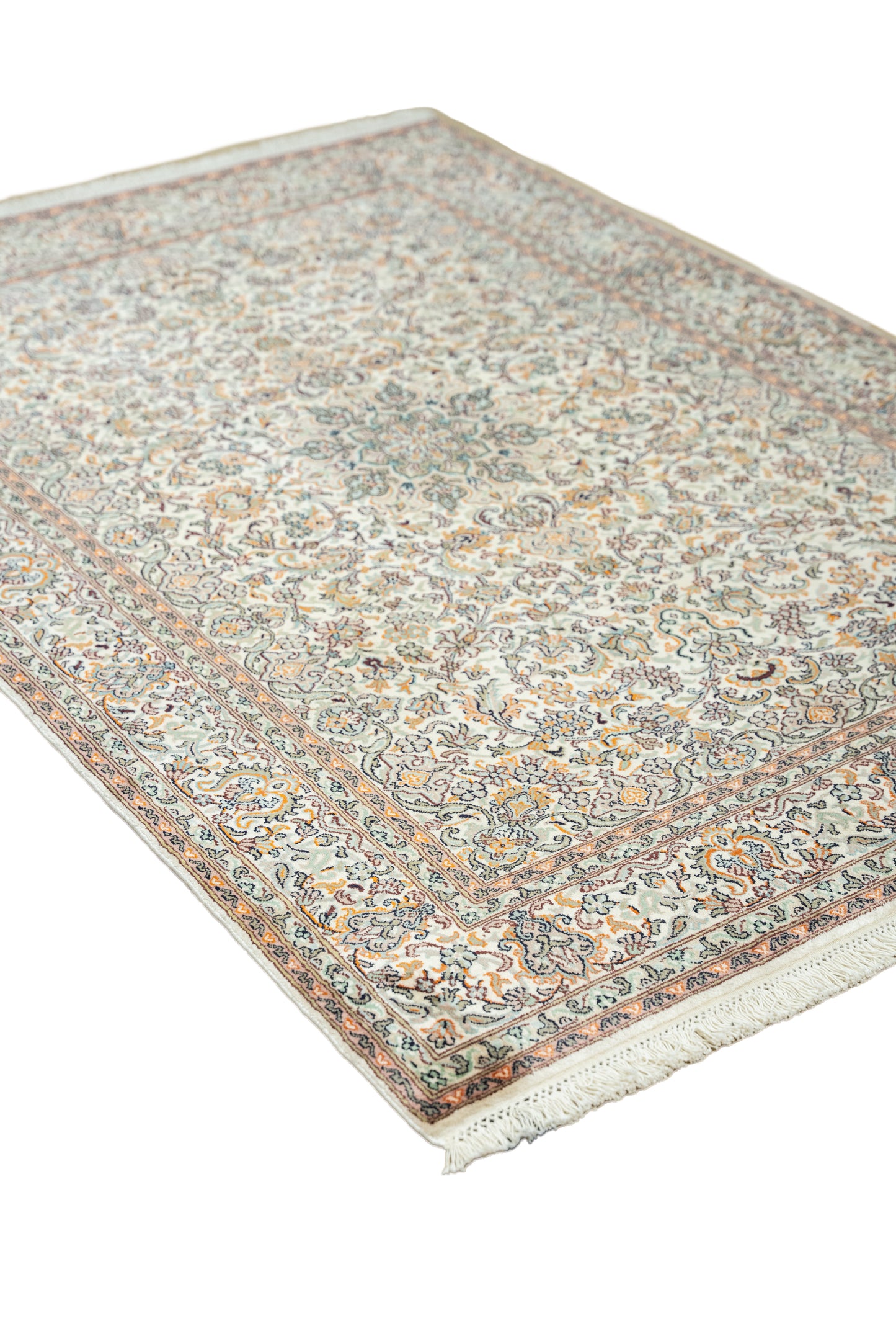 Kashan cream selyemszőnyeg, 126x183 cm