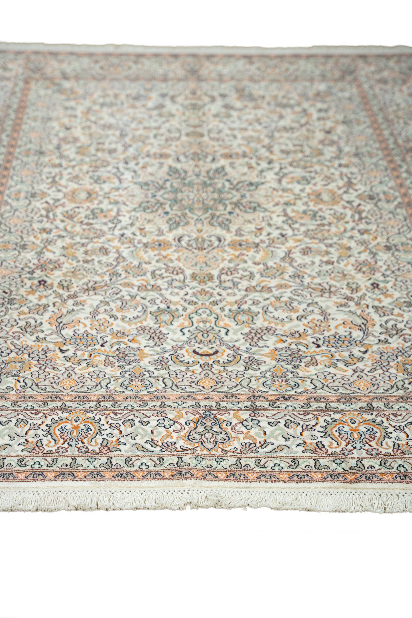 Kashan cream selyemszőnyeg, 126x183 cm