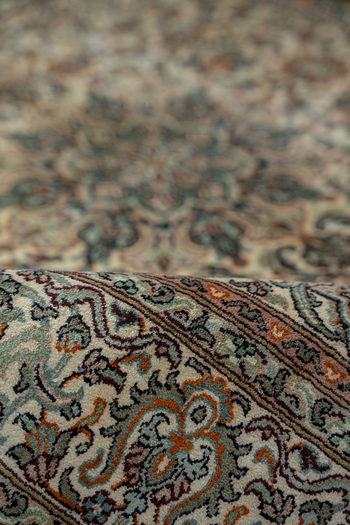 Kashan cream selyemszőnyeg, 126x183 cm