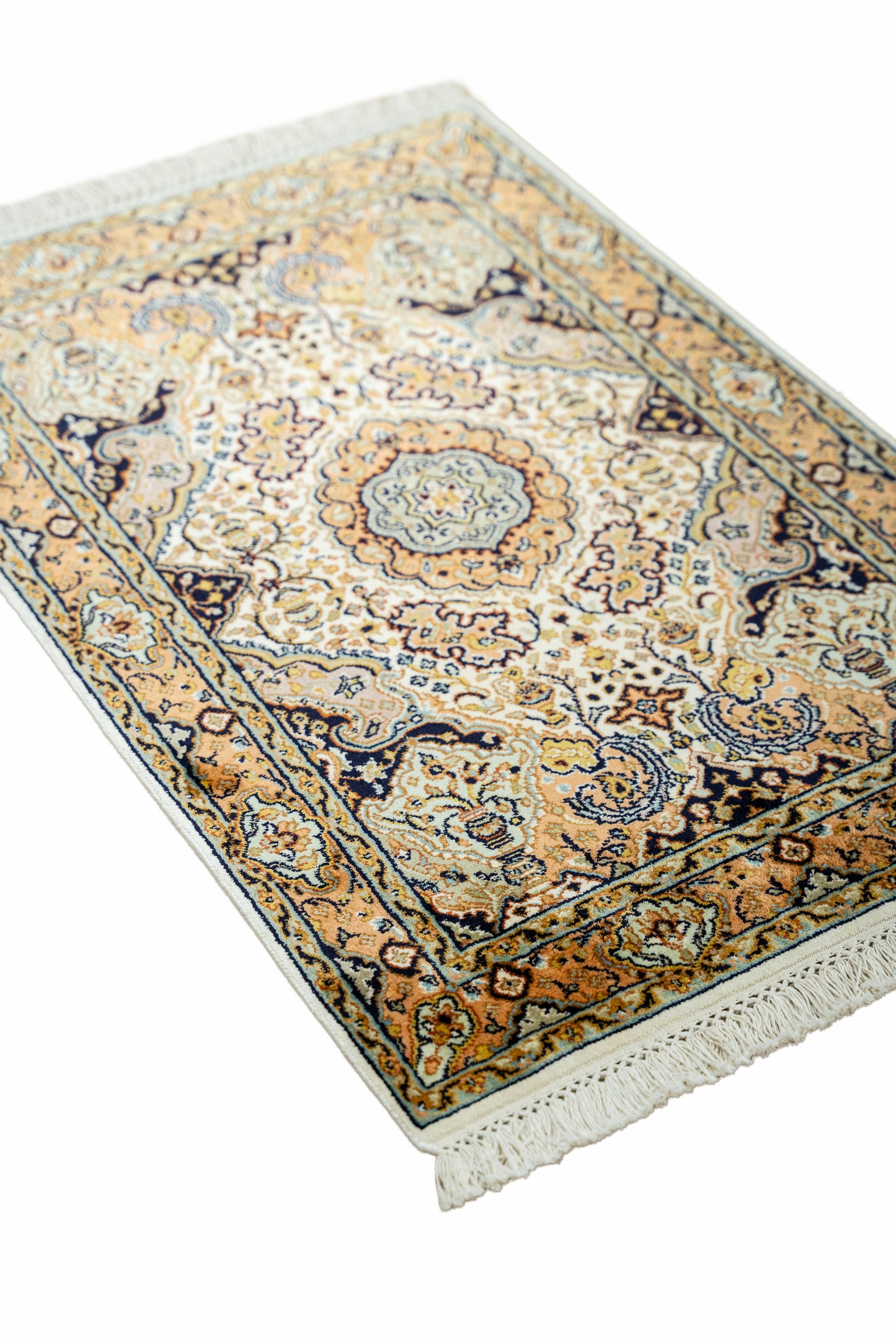 Kashan cream selyemszőnyeg, 61x93 cm