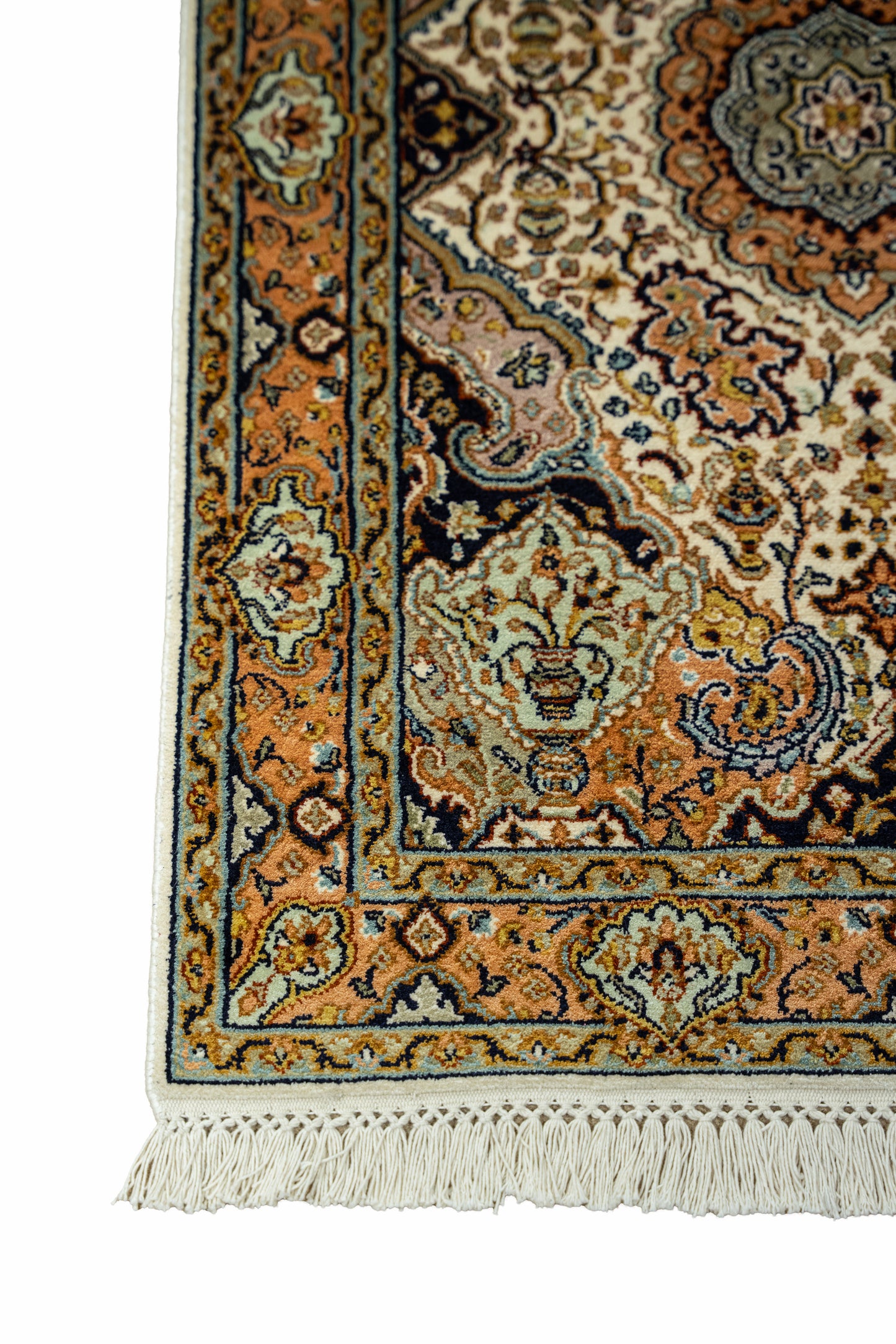 Kashan cream selyemszőnyeg, 61x93 cm