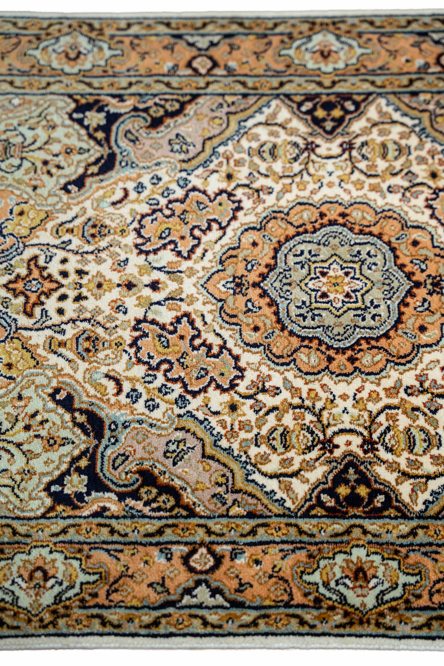 Kashan cream selyemszőnyeg, 61x93 cm