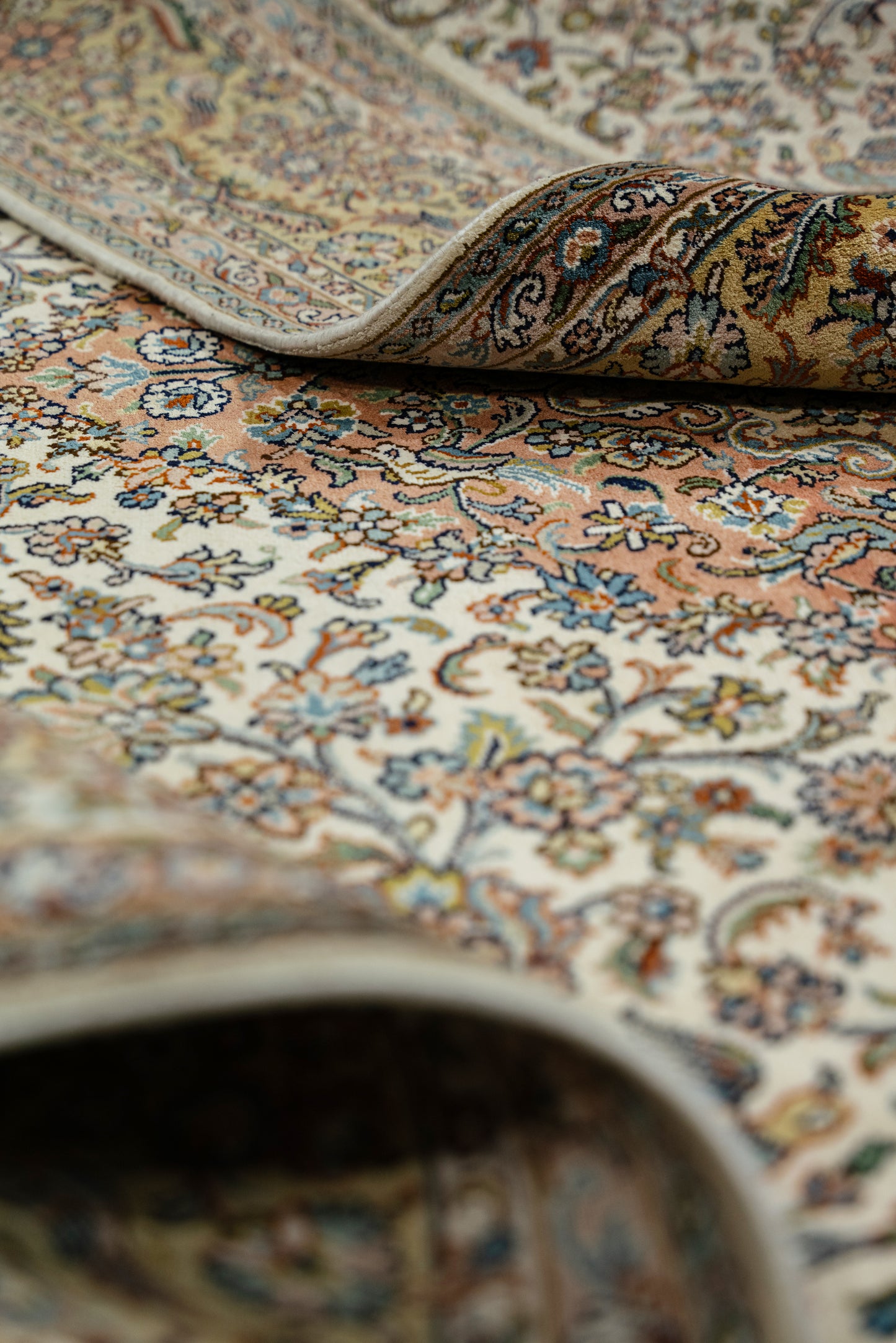 Kashan cream selyemszőnyeg, 167x260 cm