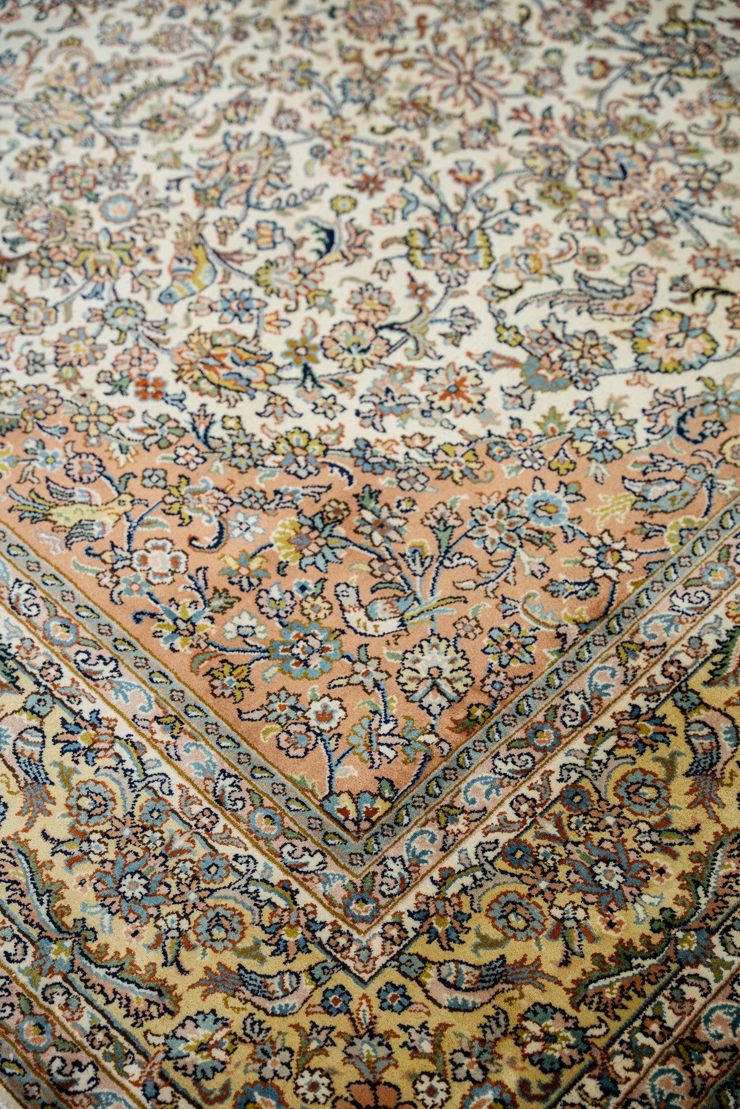 Kashan cream selyemszőnyeg, 167x260 cm