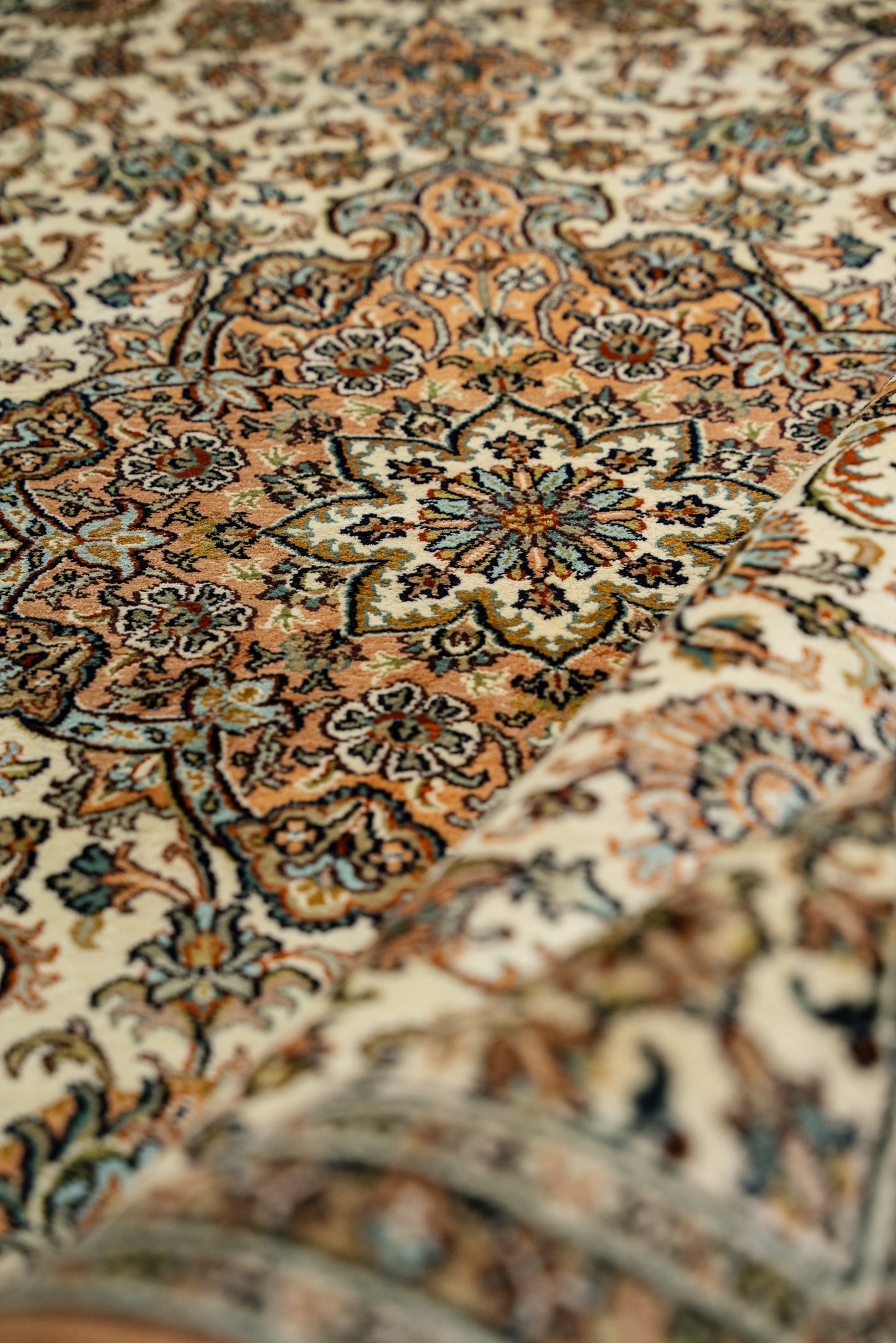 Kashan cream selyemszőnyeg, 164x257 cm