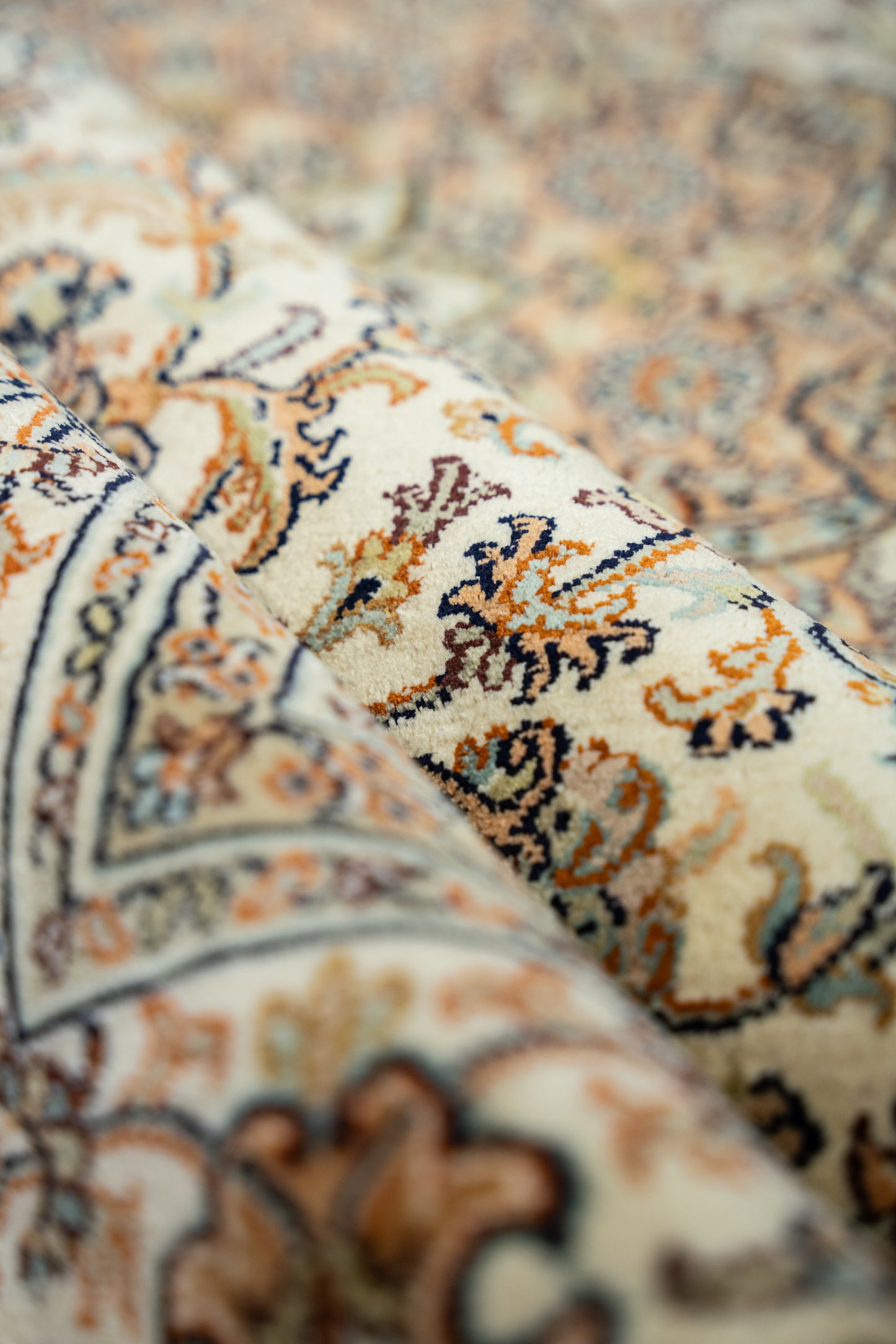 Kashan cream selyemszőnyeg, 164x257 cm