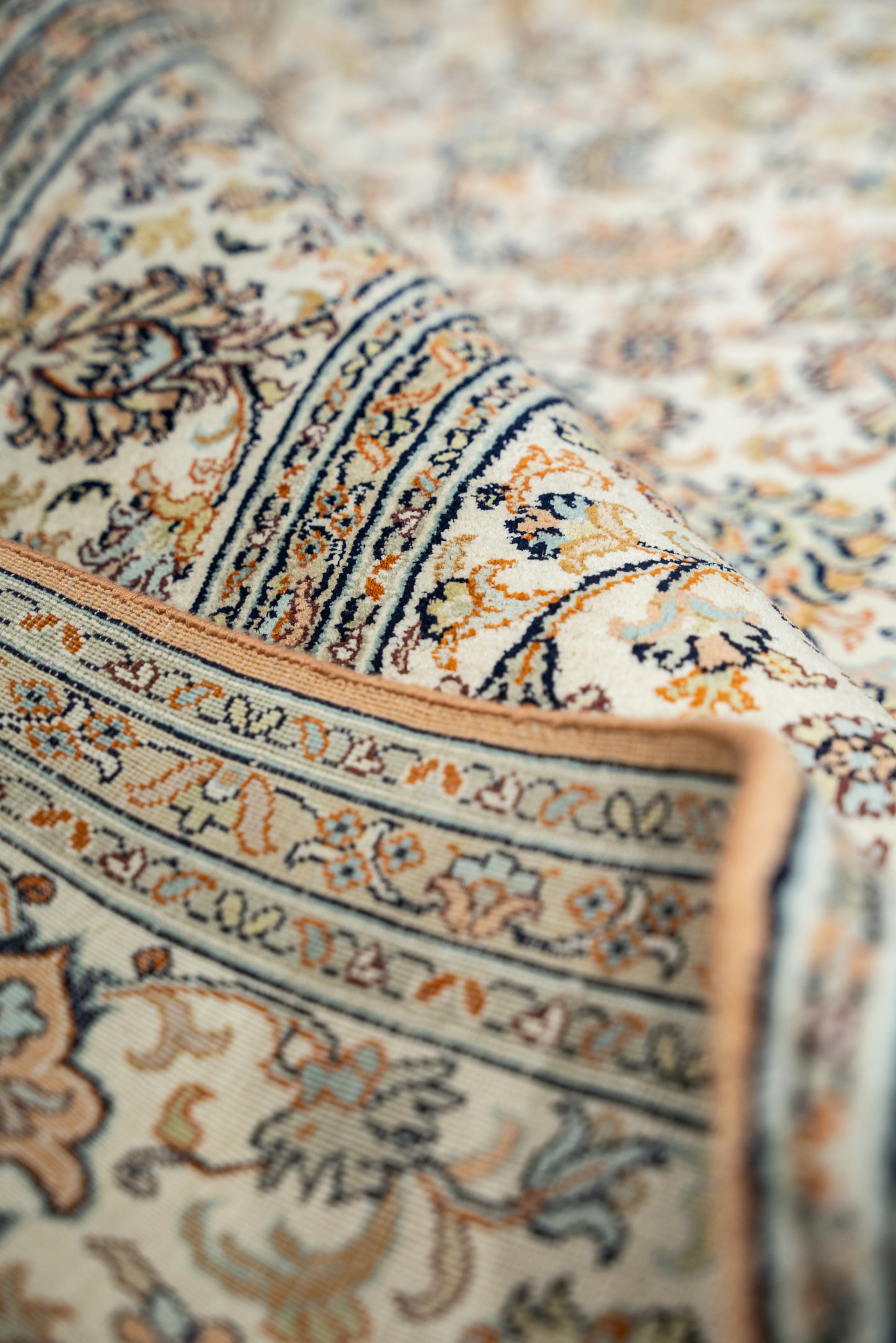 Kashan cream selyemszőnyeg, 164x257 cm