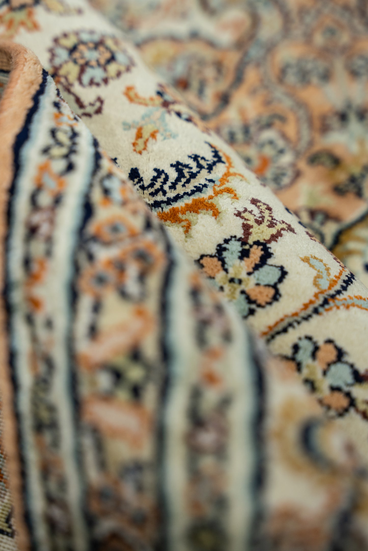 Kashan cream selyemszőnyeg, 164x257 cm