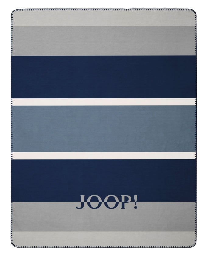 Joop! Mood navy - silber pléd, 150 x 200 cm - Leguan Exclusive - Joop! -