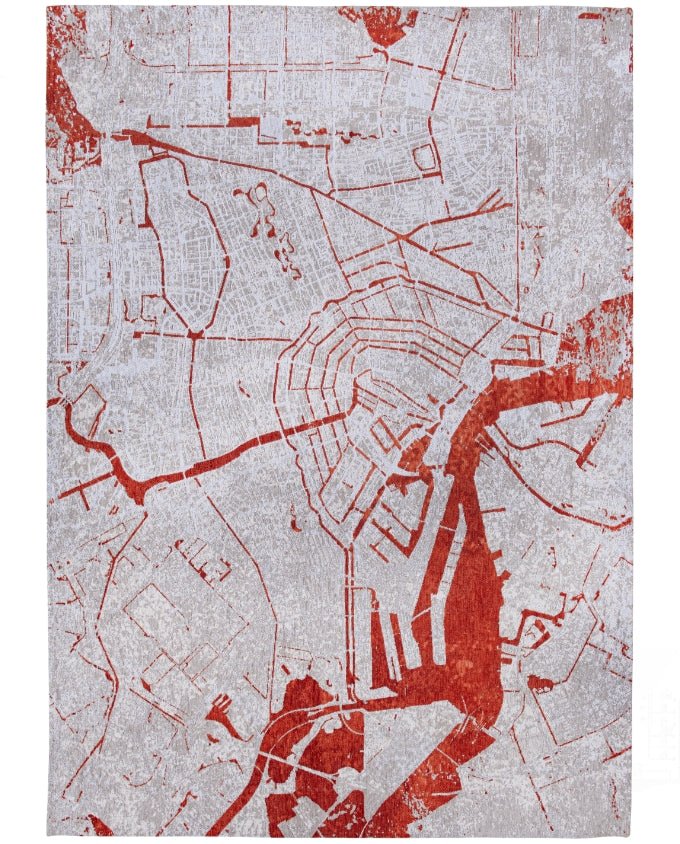 Louis De Poortere Cities Amsterdam - Orange Cut vintage szőnyeg - Leguan Exclusive - Louis De Poortere - 240 cm kör