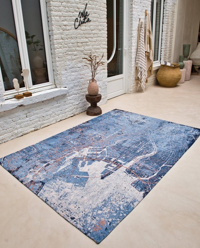 Louis De Poortere Cities Tokyo - Conductive Blue vintage szőnyeg - Leguan Exclusive - Louis De Poortere - 280 x 390 cm