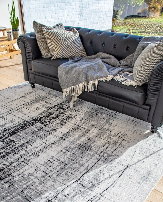 Louis De Poortere Griff 8926 metro black&white vintage szőnyeg - Leguan Exclusive - Louis De Poortere - 240 cm kör
