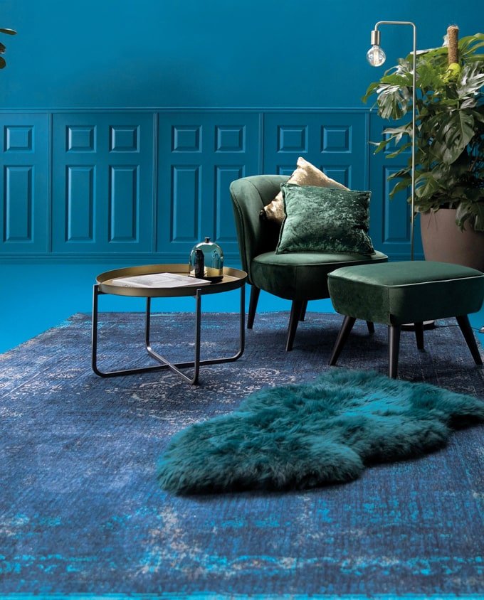 Louis De Poortere Medallion 8254 blue night vintage szőnyeg - Leguan Exclusive - Louis De Poortere - 80 x 150 cm