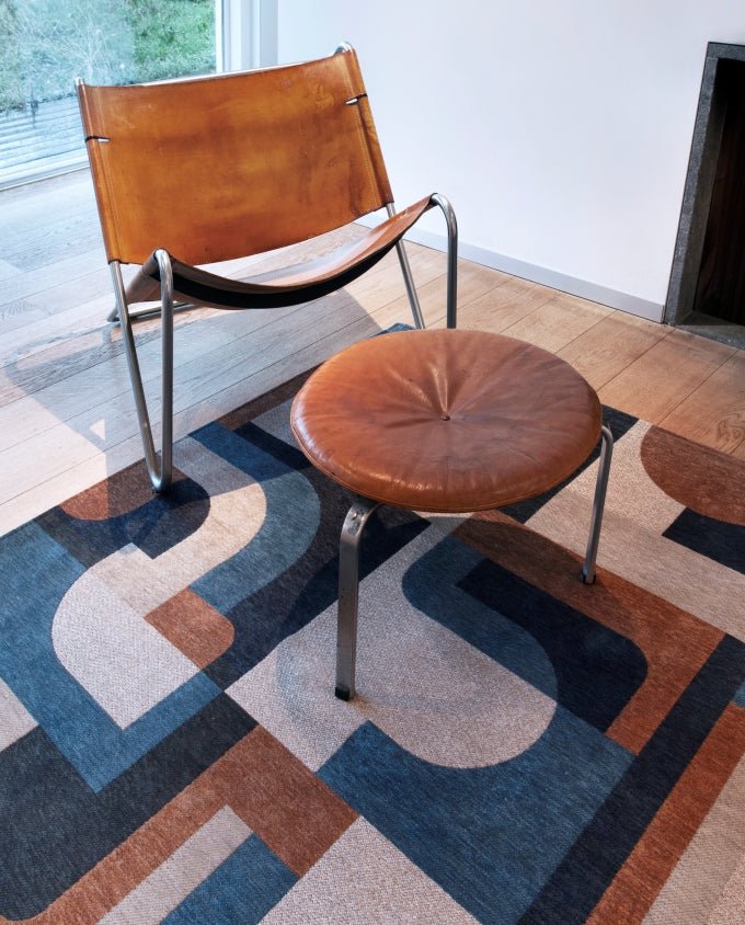 Louis De Poortere Module 9196 camel blue vintage szőnyeg - Leguan Exclusive - Louis De Poortere - 80 x 250 cm