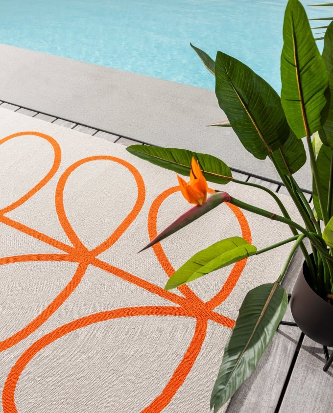 Orla Kiely Giant linear stem persimmon 460703 kültéri szőnyeg - Leguan Exclusive - Orla Kiely - 140 x 200 cm