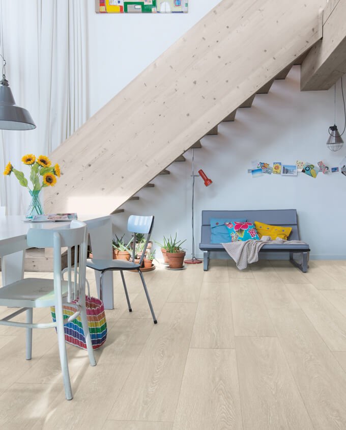 Quick - Step Majestic 3554 világosbézs Kaliforniai fehér, tölgy laminált padló - Leguan Exclusive - Quick Step -