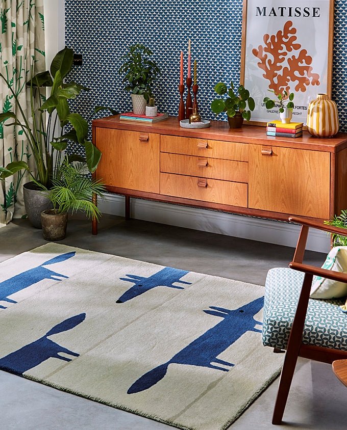 Scion Mr. Fox pebble/denim 025328 design szőnyeg - Leguan Exclusive - Scion - 140 x 200 cm
