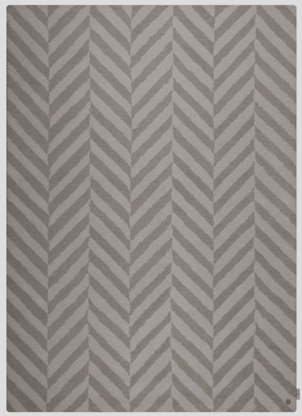 Tom Tailor Country Zigzag Grey kézi tűzött gyapjúszőnyeg - Leguan Exclusive - leguan exclusive - 140 x 200 cm