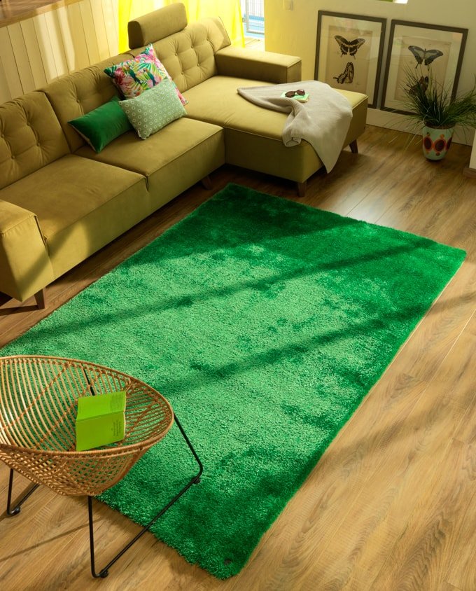Tom Tailor Soft uni 301 green shaggy szőnyeg 160 x 230 cm - Leguan Exclusive - Tom Tailor -
