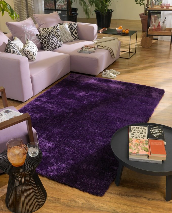 Tom Tailor Soft uni 751 purple shaggy szőnyeg - Leguan Exclusive - Tom Tailor - 50 x 80 cm