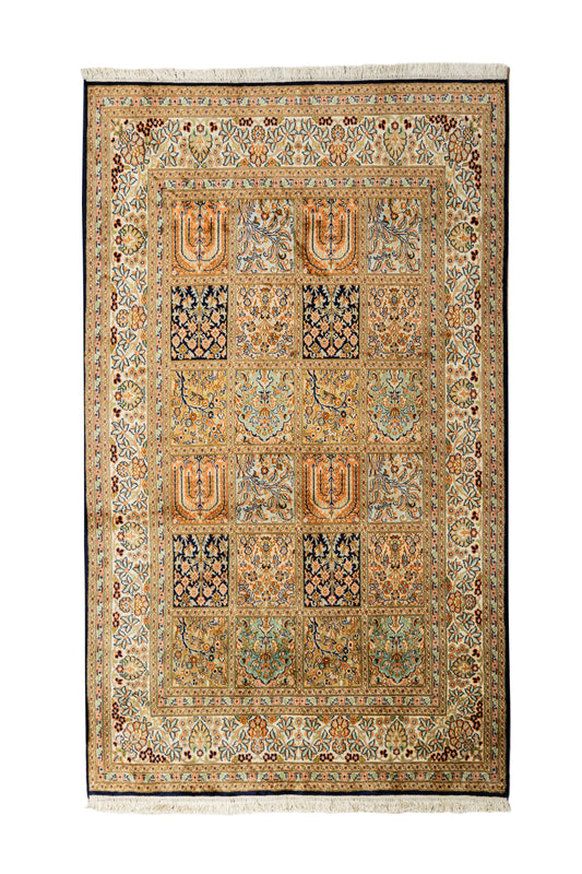 H.D. blue selyemszőnyeg, 127x186 cm